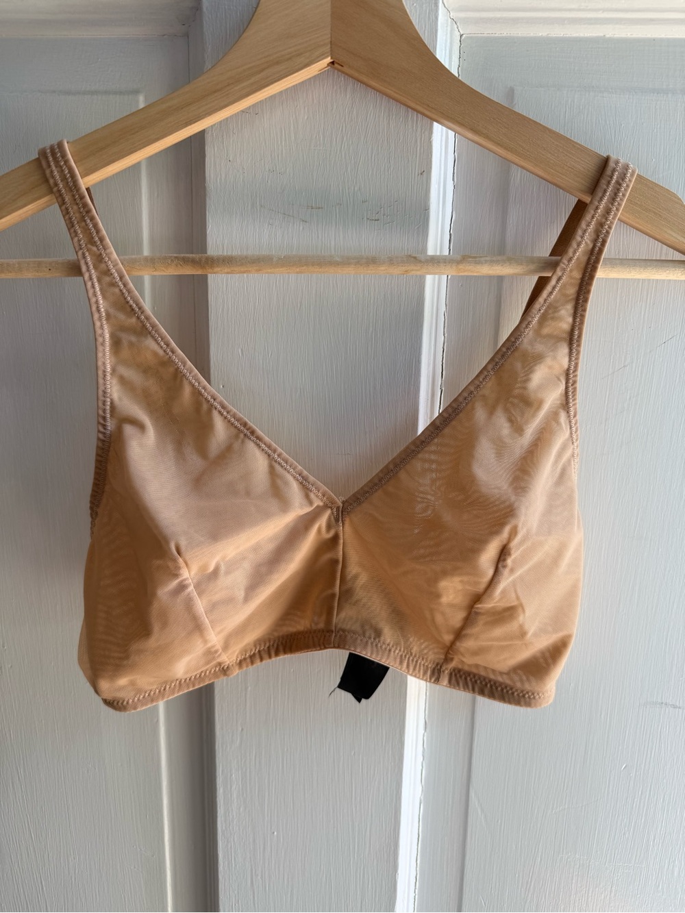 Dkny Nude Mesh Beige Wireless Soft-Cup Bra